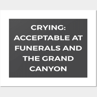 Crying: Acceptable at funerals and the Grand Canyon - PARKS AND RECREATION Posters and Art